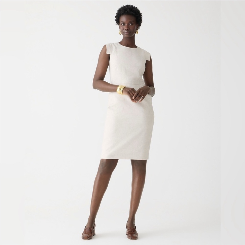 NWT J Crew White Linen Resume Dress 6T